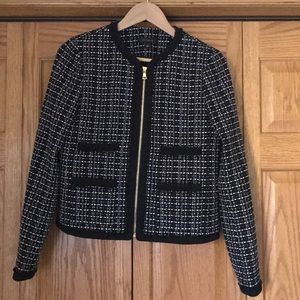 Ann Taylor black and white tweed blazer. Size 2.